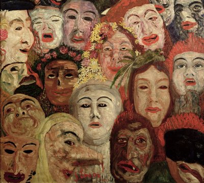 Muotokuvani naamioiden ympäröimänä 作： James Ensor