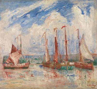 Porto de Ostende, c.1900-04 (óleo sobre tela) 作： James Ensor