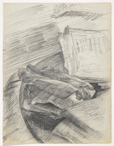 テーブルに並べられた紙と本 作： James Ensor