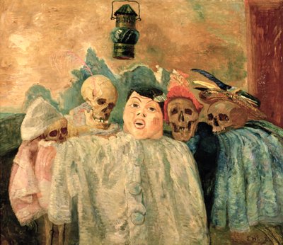 Pierrot e esqueletos 作： James Ensor