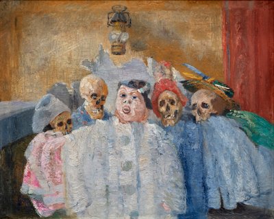 ピエロと骸骨 作： James Ensor