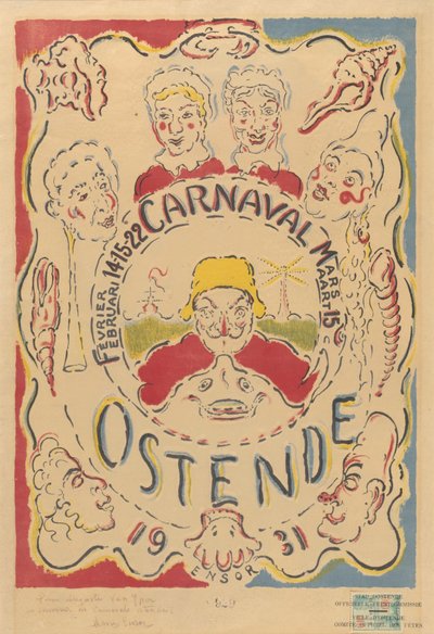 Plakat für den Karneval in Ostende 作： ジェームズ・アンソール
