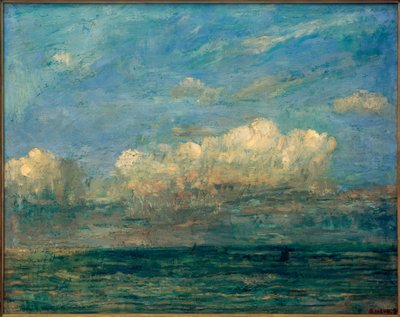 白い雲のある湖の作品 作： James Sidney Ensor