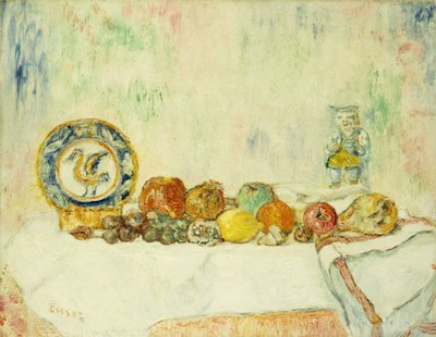 果物のある静物; ネイチャーモルトオフルーツ 作： James Ensor