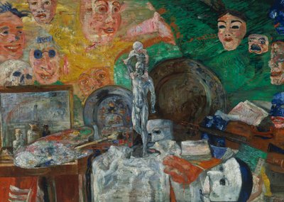 スタジオでの静物またはアートの属性 作： James Ensor