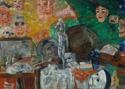 スタジオでの静物または芸術の属性 作： James Ensor
