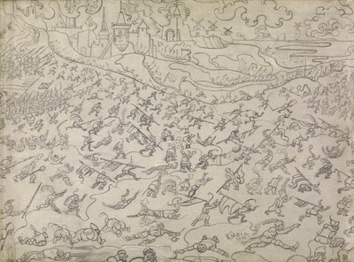 Os Mercenários Dissolutos (lápis sobre papel) 作： James Ensor