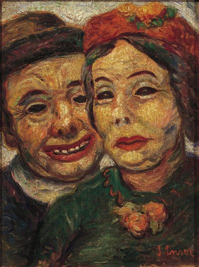 仮面のカップル 作： James Ensor