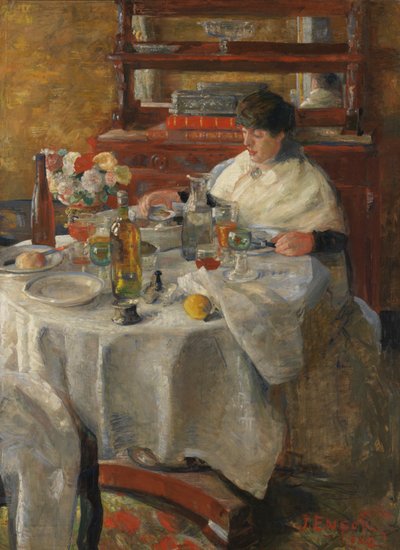 カキを食べる人（キャンバスに油彩） 作： James Ensor