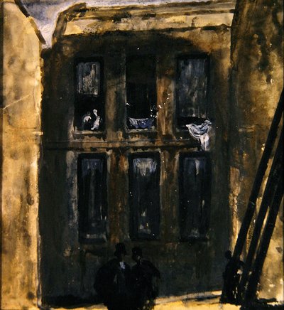 街の風景 1910年頃（紙にガッシュ） 作： James Ferrier Pryde