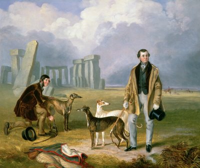 グレイハウンドとチャールズランデル、1849年 作： James Flewitt Mullock
