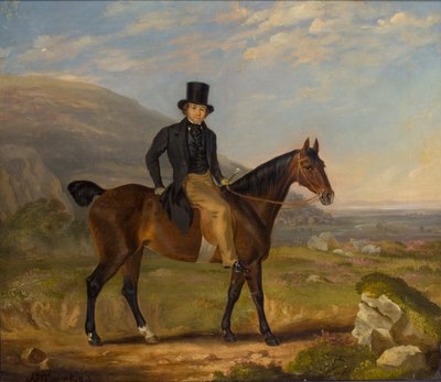 馬上のジェントルマン」1843年 作： James Flewitt Mullock