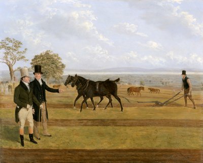 キャッスルトン・プラウイング競技会でのサー・チャールズ・モーガン（1760-1846）」（1845年 作： James Flewitt Mullock