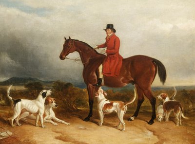 リスカマナーのウィリアムフィリップス、猟犬付きモンマスシャー、1850年〜55年 作： James Flewitt Mullock