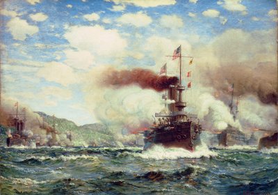 海戦爆発（油彩・キャンバス 作： James Gale Tyler