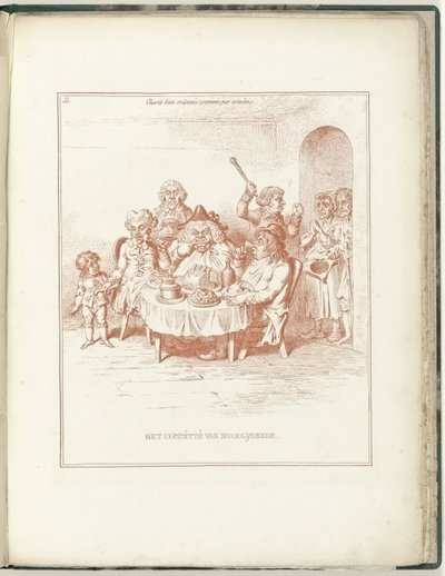 困窮者のための委員会、1795 Noodlydende の委員会 (オブジェクトのタイトル) Hollandia Regenerata (シリーズタイトル) 作： James Gillray (possibly)