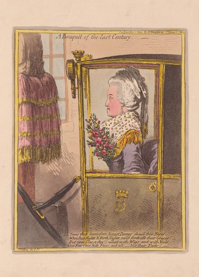 前世紀の花束、パブ。 1802（手描きの彫刻） 作： James Gillray
