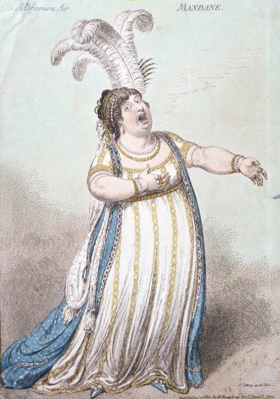 ブラブラエア、マンデーン、ハンナハンフリーにより1801年に公開（手描きのエッチング） 作： James Gillray