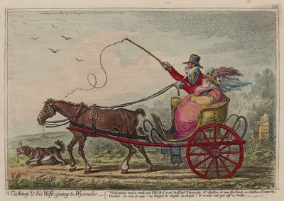 Wycombeに行くコックニーとその妻 作： James Gillray