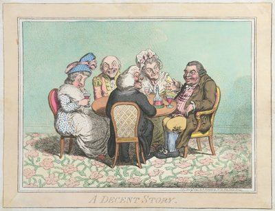 1795年にハンナハンフリーによって発行されたディーセントストーリー（手描きのエッチング） 作： James Gillray
