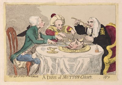マトンチョップの料理、パブ。 1788（手彫り彫刻） 作： James Gillray
