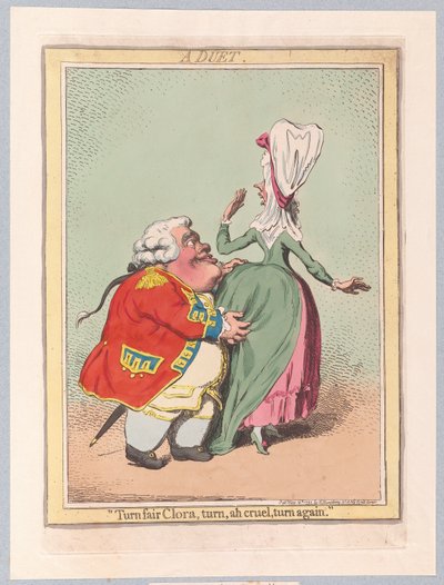 デュエット、パブ。 1792（手彫り彫刻） 作： James Gillray