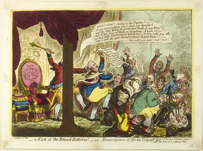 ブロード・ボトムズでキック 作： James Gillray