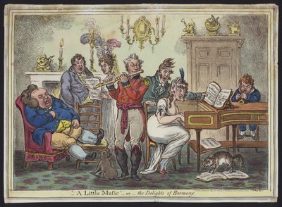 小さな音楽、またはハーモニーの喜び（色のエッチング） 作： James Gillray