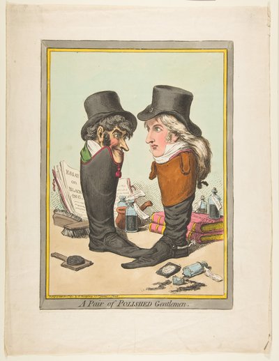 洗練された紳士のペア、1801年3月10日。 作： James Gillray