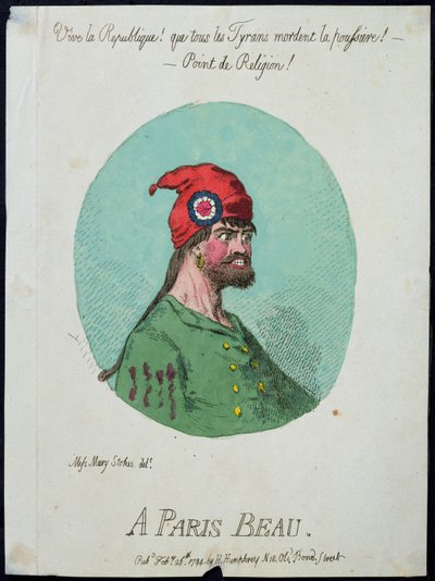 1794年にハンナハンフリーによって発行されたパリボー（手描きのエッチング） 作： James Gillray