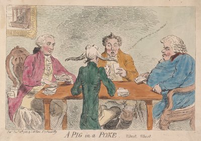 ポーク、ホイスト、ホイスト、パブの豚。 1788（手彫り彫刻） 作： James Gillray