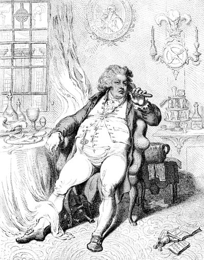 消化の恐怖の下での僧侶、1792年。 作： James Gillray