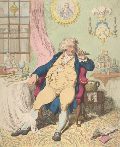 A Voluptuary Under the Horrors of Digestion, July 2, 1792., July 2, 1792. 作： James Gillray