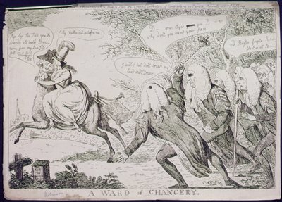 S.W.フォレスが出版した「チャンセリーの病棟」（銅版画） 作： James Gillray