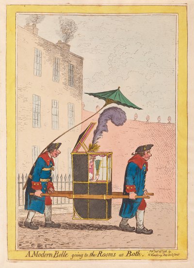 バース、パブの客室に行くモダンなベル。 1796年（手描きの彫刻） 作： James Gillray