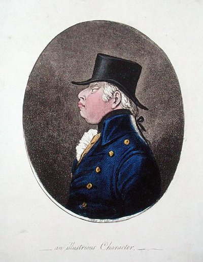 ハンナ・ハンフリーが1802年に出版した「An Illustrious Character」（手彩色のエッチング）。 作： James Gillray