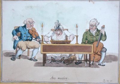 1800年にハンナ・ハンフリーが出版した「アルス・ムジカ」（手彩色の銅版画） 作： James Gillray