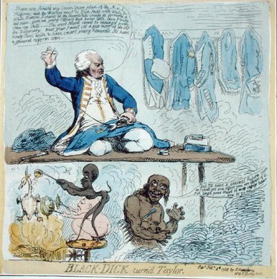 ブラック・ディックがテイラーに変身 作： James Gillray