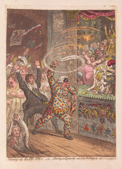 人形、パブを攻撃するPic NicsまたはHarlequin Quixotteを爆破します。 1804（手描きの彫刻） 作： James Gillray