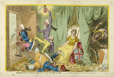 ブリタニア 死と医者の間 作： James Gillray