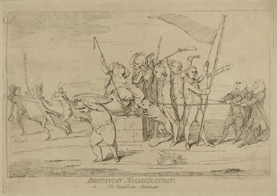 ブリタニアの暗殺または共和党の娯楽、1782年5月10日公開 作： James Gillray