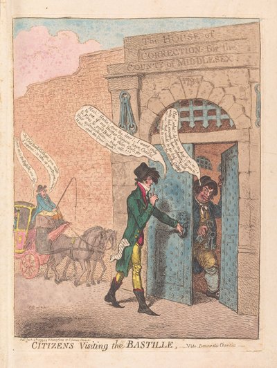バスティーユを訪れる市民、パブ。 1799年（手描きの彫刻） 作： James Gillray