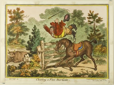 5本バーのゲートをクリアする 作： James Gillray