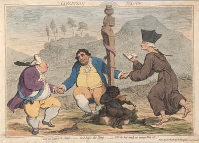 連合ダンス、パブ。 1785（手書きの彫刻） 作： James Gillray