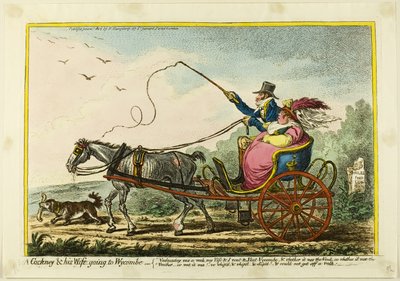 ウィカムへ行くコックニーとその妻 作： James Gillray