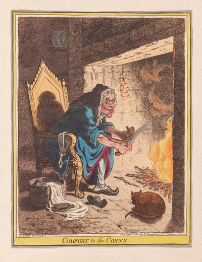 トウモロコシへの快適さ、パブ。 1800（手描きの彫刻） 作： James Gillray