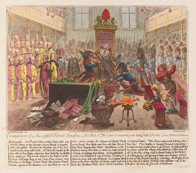 成功したフランスの侵略のパブの結果。 1798（手描きの彫刻） 作： James Gillray