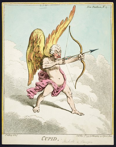 新しいパンテオンNo.4からのキューピッド、Hannah Humphreyによる出版、1799 作： James Gillray