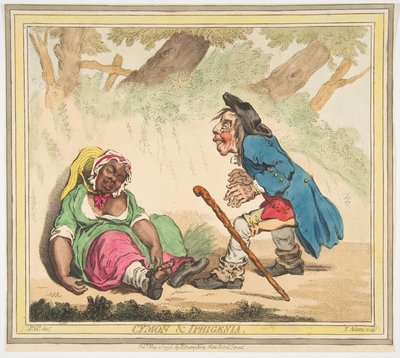 サイモンとイフィゲニア、1796年5月2日。 作： James Gillray
