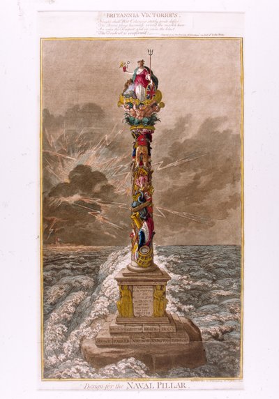 海軍の柱のデザイン、1800（カラーエッチング） 作： James Gillray